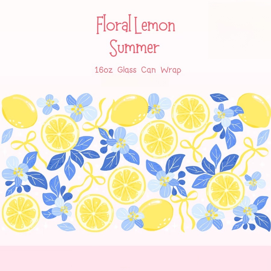 Lemon Floral UV DTF Transfer S - đánh giá và giá Rdta Tank Glass