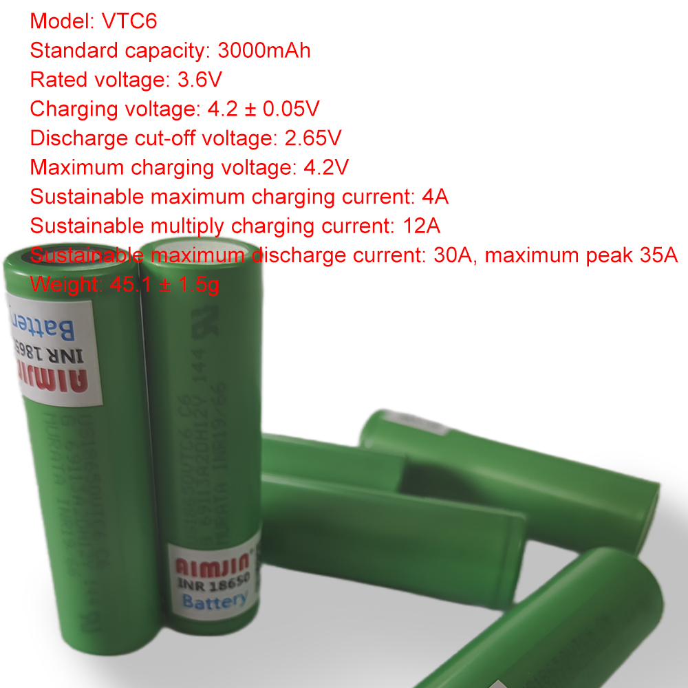 VTC6 18650 Battery 3000mAh 3.7 - đánh giá và giá Vape Battery 18650