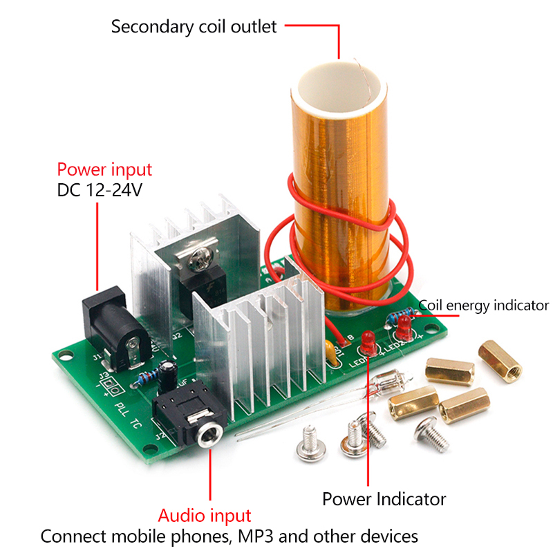 Mini Tesla Coil DIY Electronic - đánh giá và giá Coil Building Kit